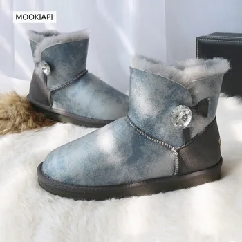 

In 2019, Europe's latest high-quality snow boots, real sheepskin, 100% natural wool, women's low-barrel boots, 6 colors, free