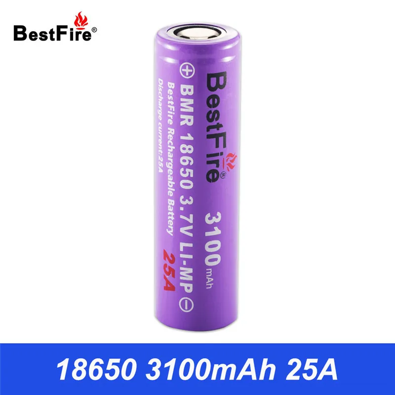 

18650 Battery Li-ion Rechargeable Battery for SMOK E Cigarette Vape Box Mod Bestfire 3.7V 3100mAh VS VTC5 HE2 Battery B006