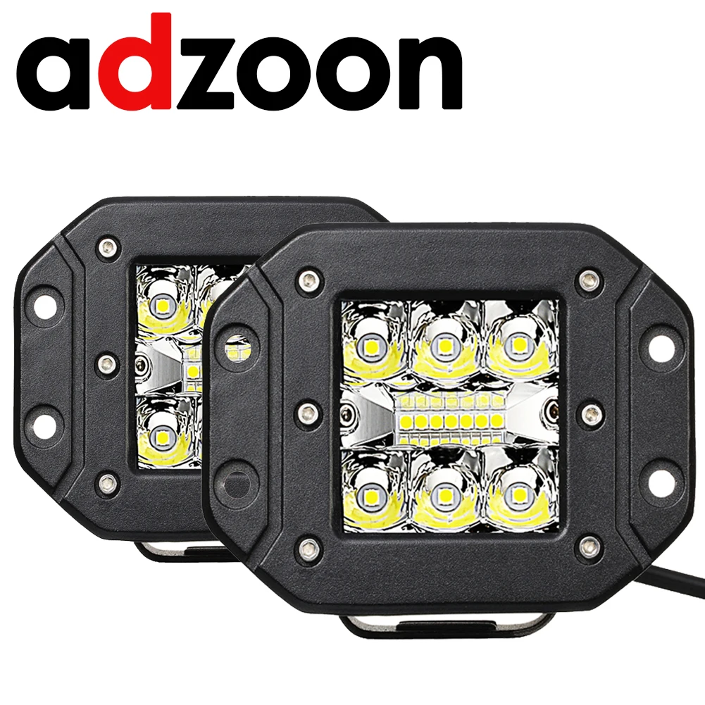 

ADZOON Frush Mount LED Work Light 5INCH 39W Spotlight Flood Lamp Driving Fog Offroad for Ford Toyota SUV 4WD Boat Truck