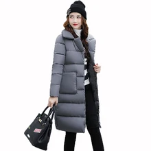 Новая мода Женская куртка-парка осень-зима длинный теплый женский пиджак Высокая Качественный хлопок-ватник плотное пальто yp0395