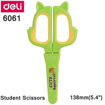 

Deli 6061 Student Scissors 138mm(5.4') stainless scissors retail packing Cartoon scissors