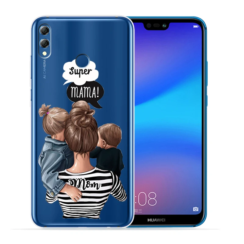 Модный чехол для телефона Super Dad Girl mom Baby для huawei P30 Lite P30 Pro P20 Lite P8Lite P9Lite P Smart мягкий прозрачный Etui