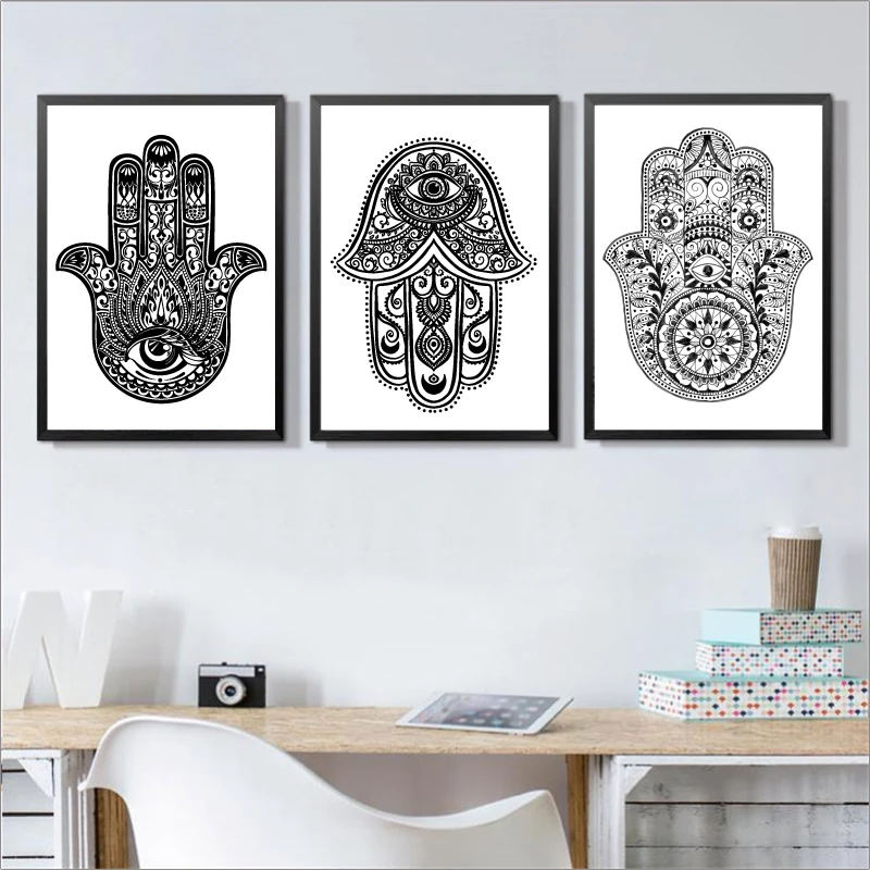 Плакаты и принты на холсте Hamsa Настенная картина Рука Фатимы настенные картины