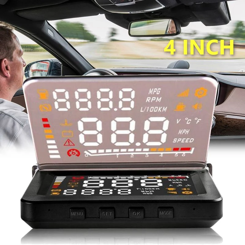 

E260 Plug and Play 4" Screen Car HUD Head Up Display Auto On and Off With OBD2 Interface Tool