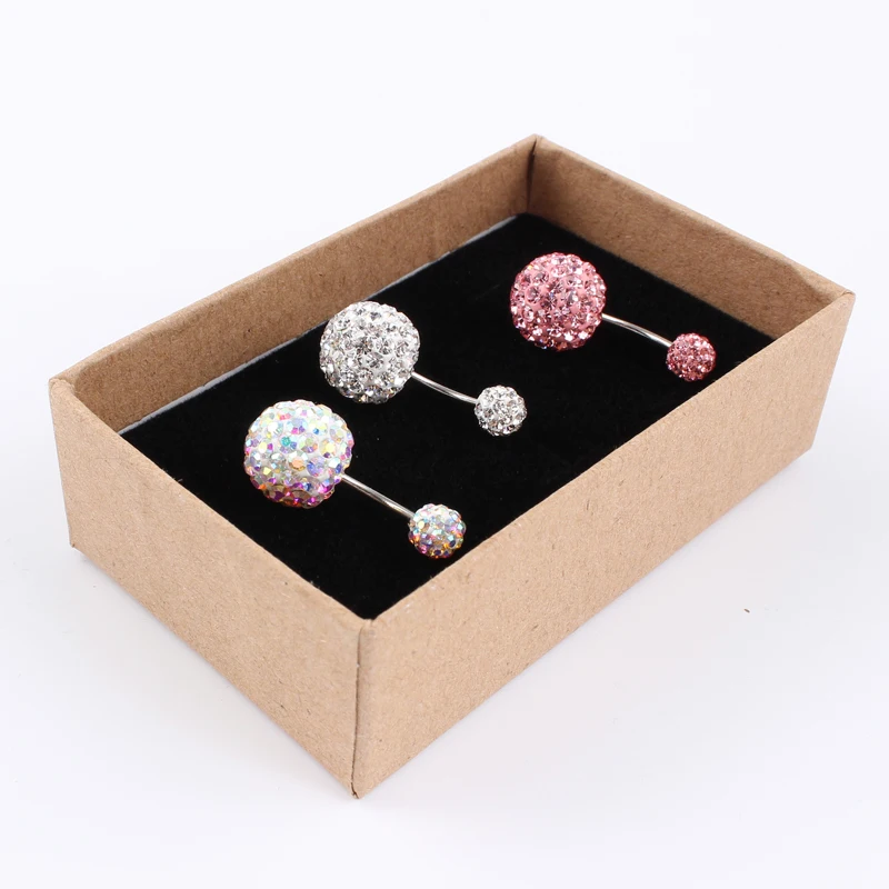 Piercing jewelry Body piercing jewelry Body jewelry Belly button piercings Belly button ring 6/12 mm ball 16G not allergic stainless steel piercing aurora white pink navel bar