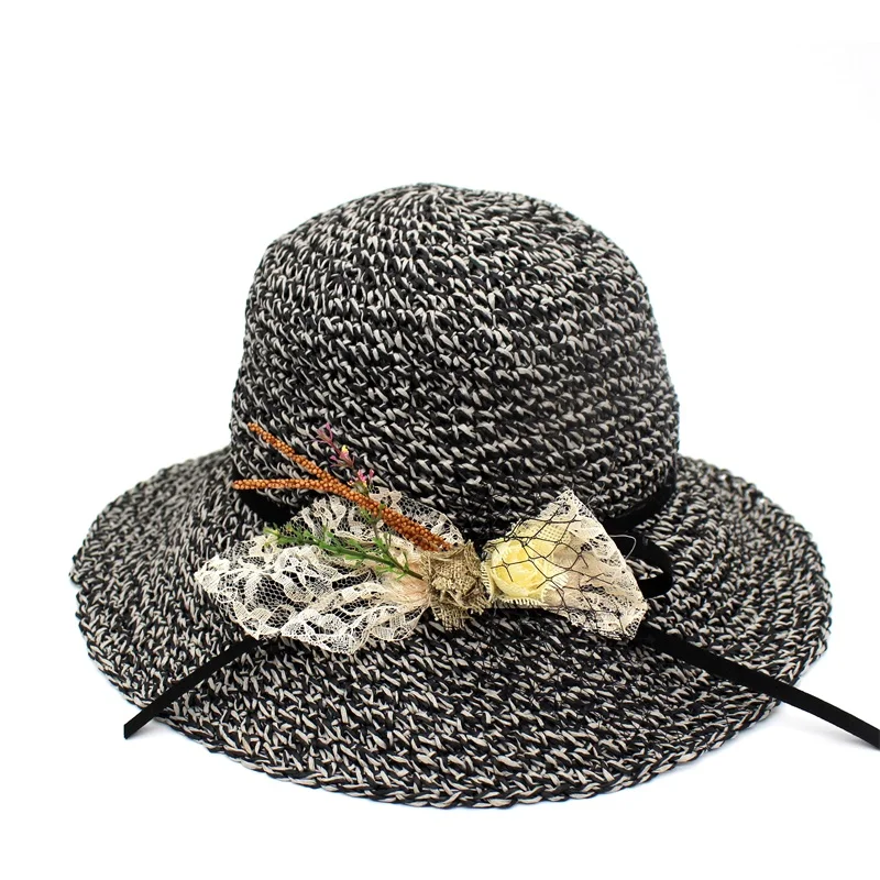 Ditpossible Смешанная цветная трубочка шляпы женские летние шляпа от солнца наружные головные уборы Женская пляжная кепка Панама