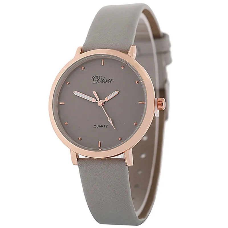 

Disu Simple Watches Women Fashion Luminous Hands Luxury Gold Scale Sport Leather Band Quartz Thin Wrist Watch Zegarek Damski