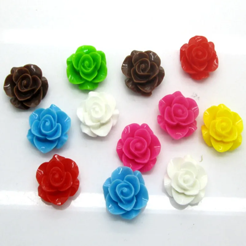 

50pcs Mixed Resin Flowers Flatback Cabochon Jewelry Findings Scrapbooking For Jewelry Making Charms Pendants Accessories Diy