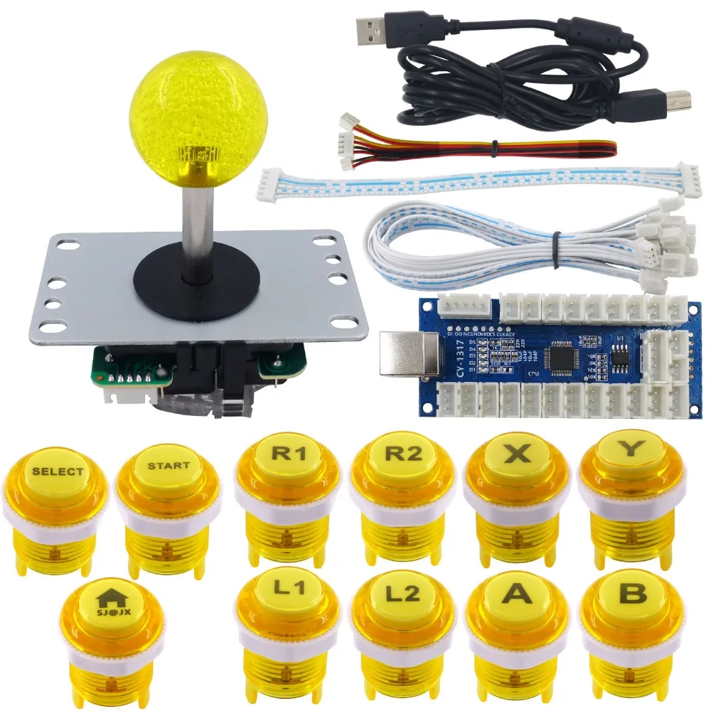 Arcade DIY Kit LED Arcade LED Button Controller Joystick Zero Delay Encoder Board for PC PS3 Mechanical Keyboard Switch