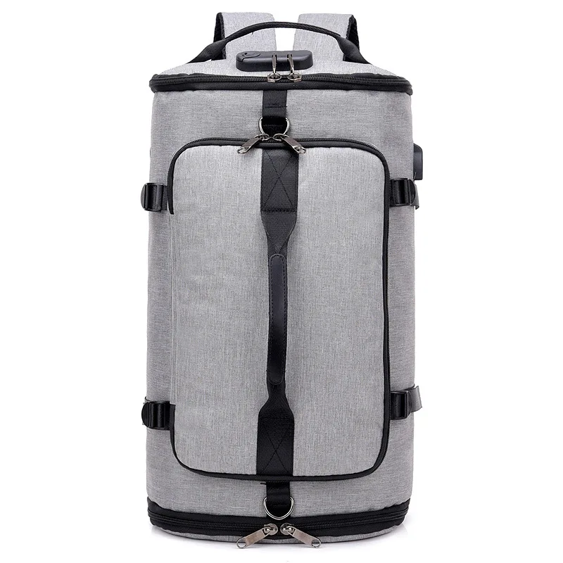 Мужская Дорожная сумка, многофункциональные сумки для путешествий, рюкзак для ноутбука, USB зарядка, сумка через плечо для выходных, Противоугонный рюкзак XA103ZC - Цвет: Gray