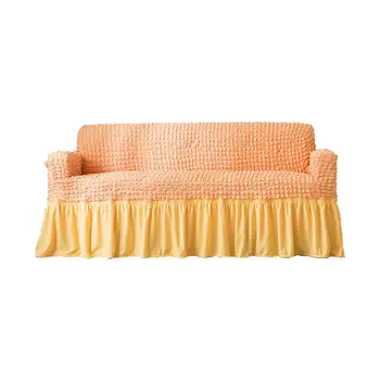 

Luxury Sofa Cover 3D Popcorn Fashion Slipcover High Elasticity Universal Furniture Couch Protector Case with Skirt Mango Gold