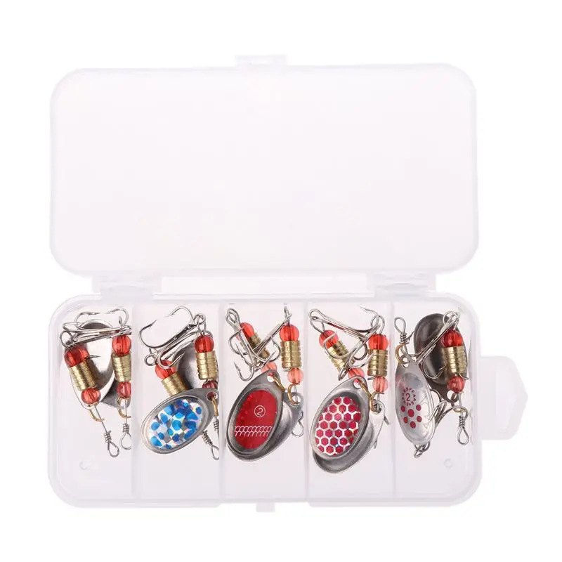 

10 Pcs/set Fishing Sequins Set Rotate Sequin Hook Type With Box Bait Freshwater Fish Hooking Temptation Tool