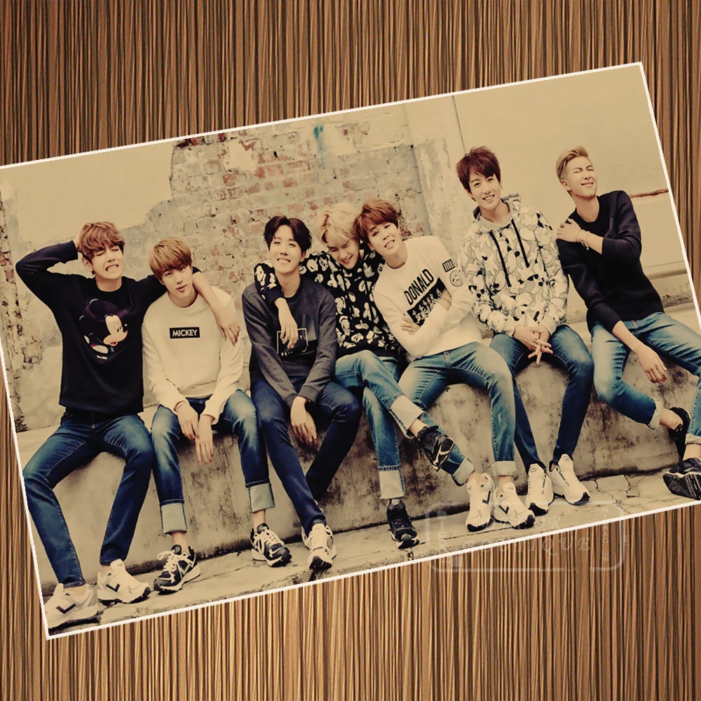 BTS Brothers Popular Music Band Poster Vintage Retro Posters Canvas