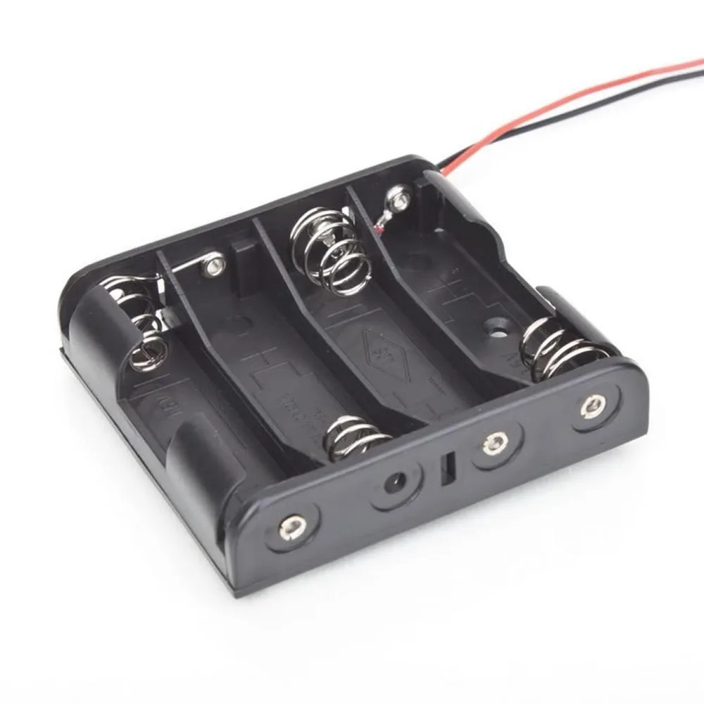 

20pcs/lot MasterFire New Box Holder For 4 x AA With Wire Leads Plastic Battery Storage Case Diy Power Bank Iqos Batteries Holder