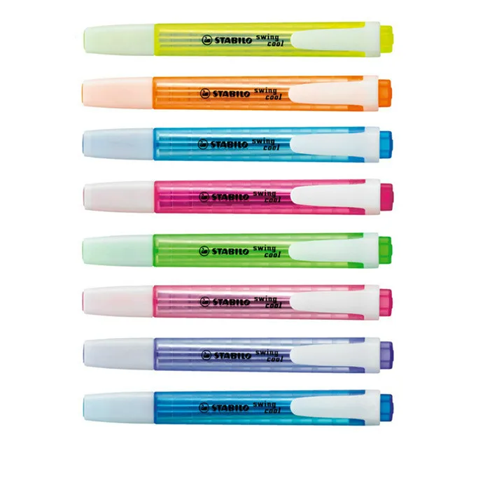 Autêntico Stabilo Caneta Fluorescente Balanço Legal Marcador Portátil 3mm Estudante Nota Cor Highlighter Pçs - Lote 275 6 Material escolar e de escritório