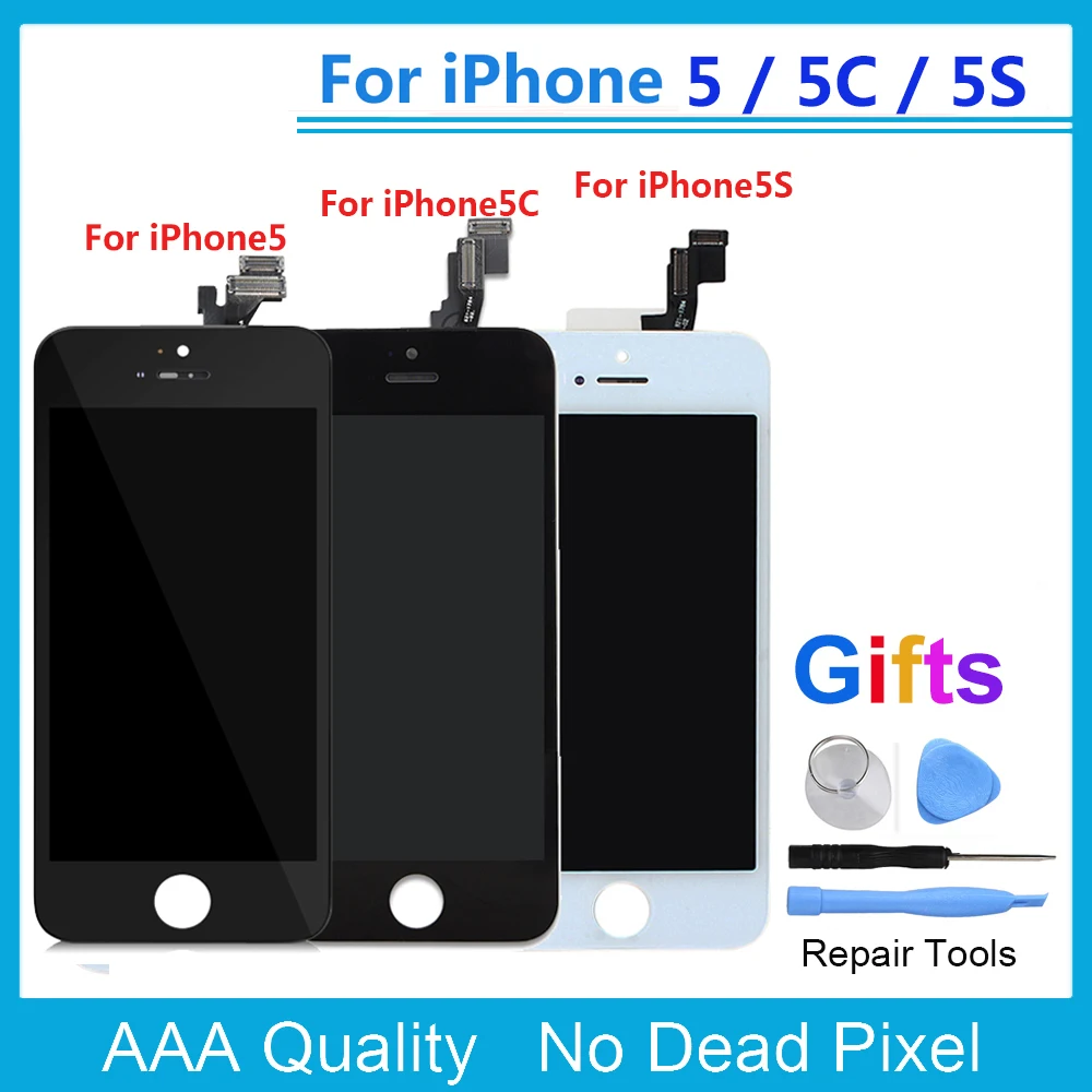 Goede AAA Screen Voor iPhone 5 5 S 5C Lcd scherm Touchscreen montage Met Digitizer Geen Dode Pixel Telefoon Onderdelen Voor iPhone 5 S