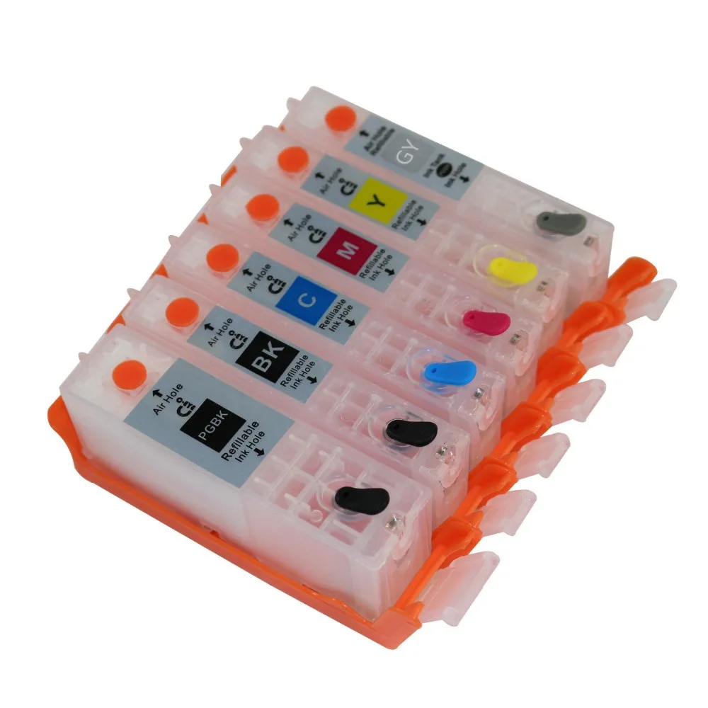 

CEYE Empty Refillable Ink Cartridges Kit For CANON MG6930 MG7730 MG7730F TS8030 TS9030 BCI-370PGBK BCI-371BK/C/M/Y/GY 6Pcs