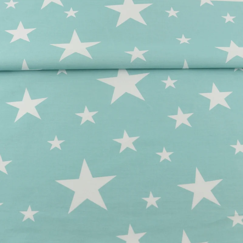

Sky Blue Sewing White Stars Designs Scrapbooking Bedding Twill Quilting Patchwork Home Texitle Description Cotton Fabric Cloth