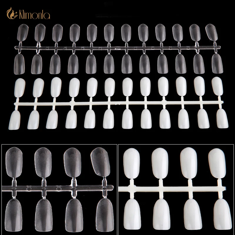 

10Pcs/lot Pointed Oval False Nail Color Card 3 Colors Nail Art Display Plastic UV Gel Salon Nail Practice Tips Manicure Tools