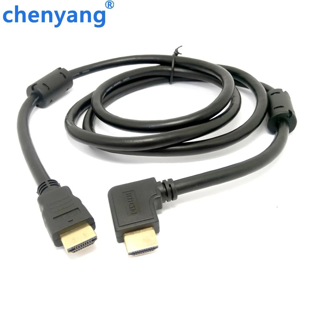 HDMI 90 градусов вправо и влево угловой тип папа к HDMI папа кабель 1,4 1080P 3D для PS3 проектор HD компьютерный кабель 150 см/1,5 м