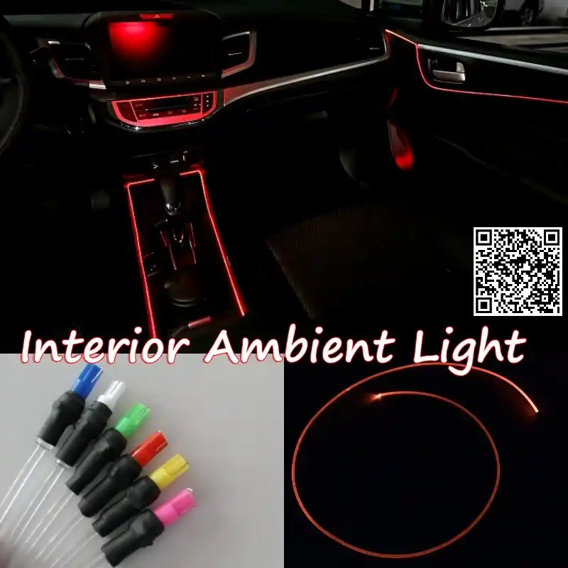 For Honda Accord 1991 2012 Car Interior Ambient Light Panel Illumination For Car Inside Cool Strip Light Optic Fiber Band