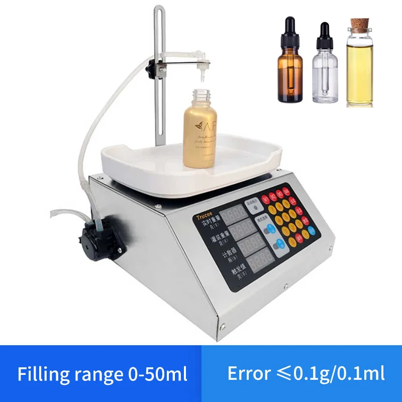 

High Quality 0-50ml Liquid Beverage Liquid Filling Machine Digital Control Panel Oil Perfume Milk Vial Filling Machine 110V-220V