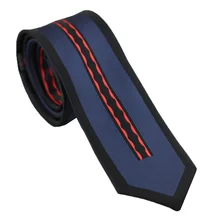 Галстуки coahella темно-синий галстук с красной полосой Черный Окаймленный дизайн шейный платок из микрофибры тощий галстук 6 см