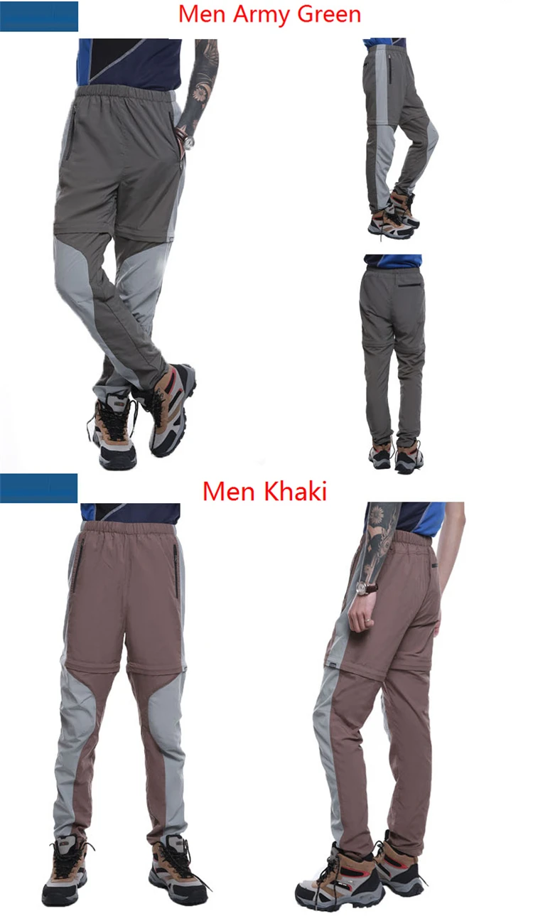 Aufdiazy Mens Stretch Removable Quick Dry Hiking Fishing Pants Black Spring Summer Men Outdoor Trekking Climbing Trousers IM054  (1)