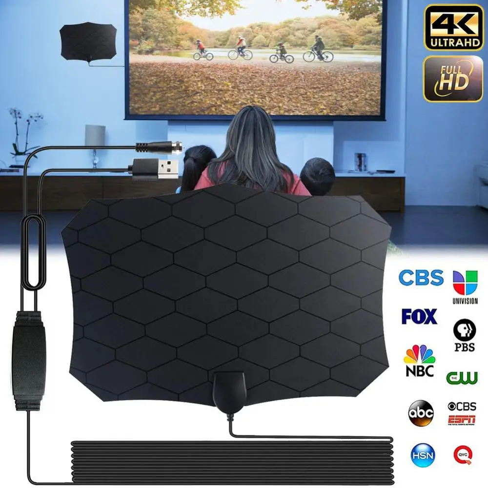 

120 Miles Digital TV Antenna 25DB HDTV Antenna with Amplifier Signal Booster Radius Fox DVB-T2 Indoor Satellite Grid Aerial d20