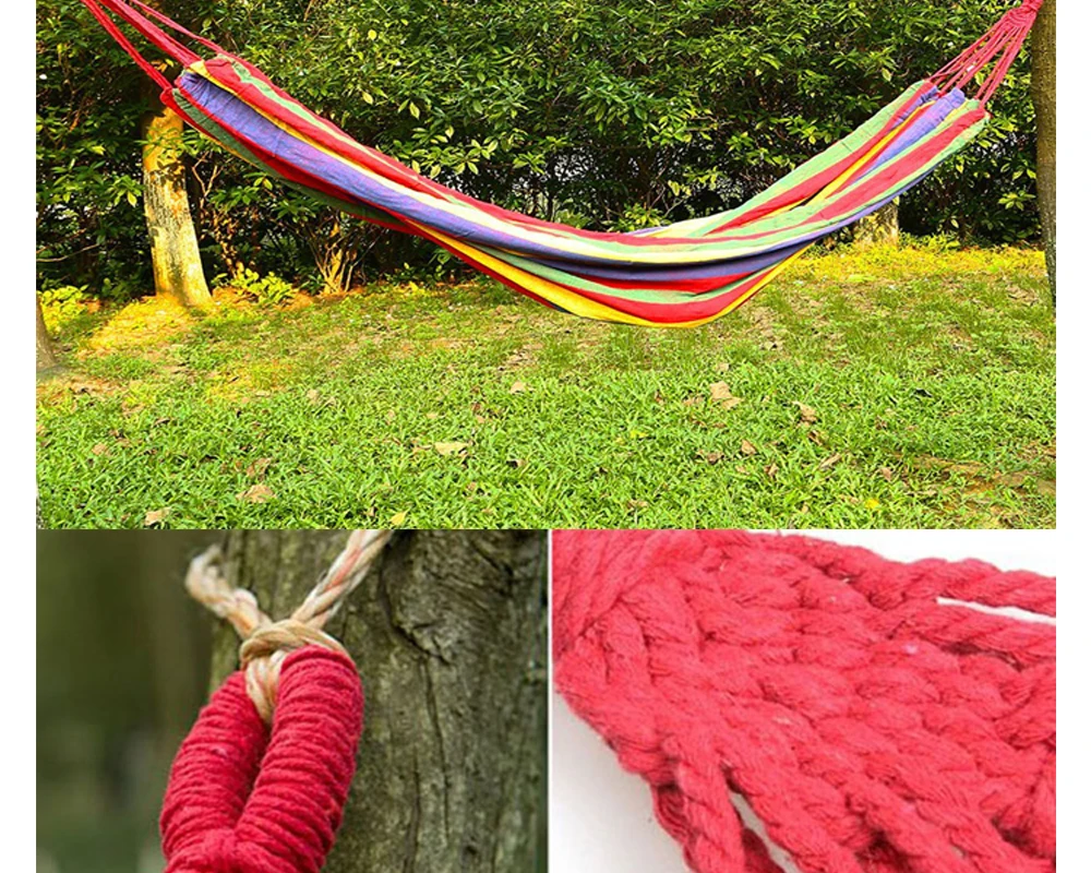 Leewince Big-Size Hammock Portable Camping Garden Beach Travel Hammock Outdoor Ultralight Colorful Cotton Polyester Swing Bed