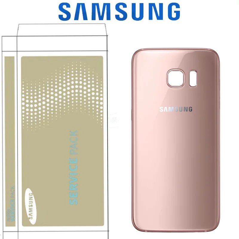 5,5 дюйма, для SAMSUNG Galaxy S7 Edge, G935, G935F, батарея, задняя крышка, стекло, корпус, замена, с камерой, стекло, объектив - Цвет: S7 Edge Pink