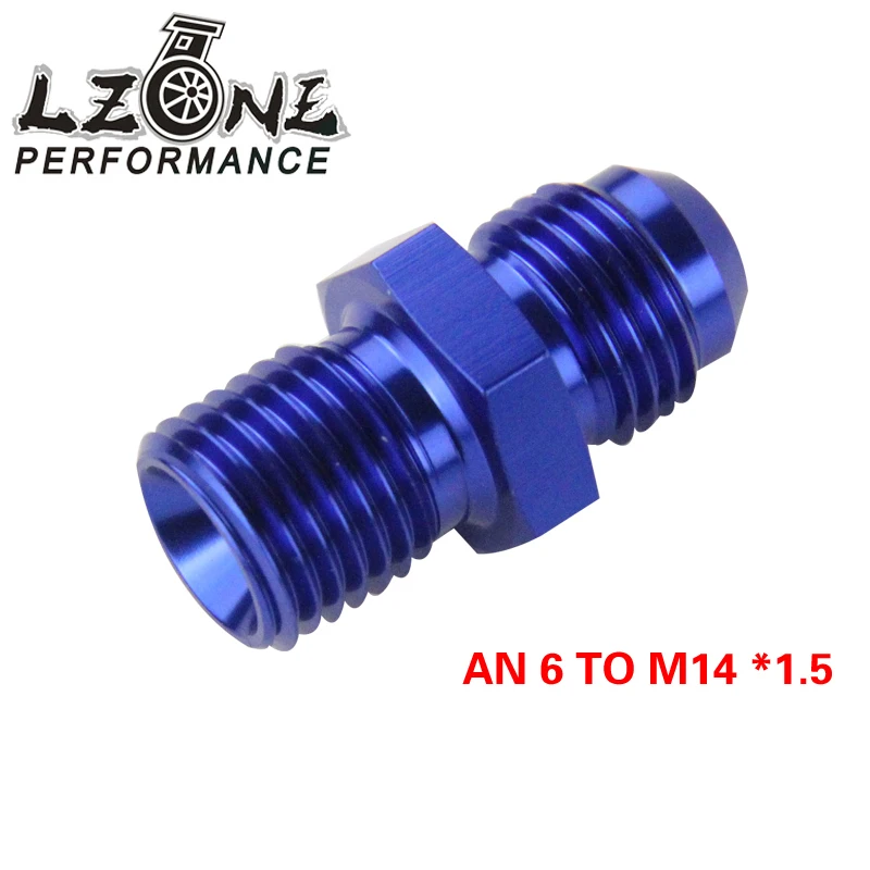 LZONE-bleu mâle 6AN 6 An évasé vers M14x1.5(mm) raccord droit métrique AN 6 à M14 * 1.5 Port. Adaptateur JR-SL816-06-143-011