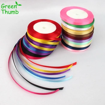 

50pcs 6mm*22m DIY New Year Gift Wrap Colored Ribbon Polyester New Year Gift Packing Christmas Ribbons Wedding Decoration