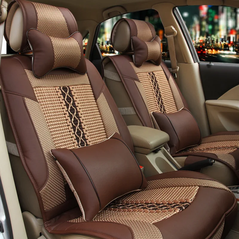 2014 new wholesale + ice silk stitching leather car seat cover with