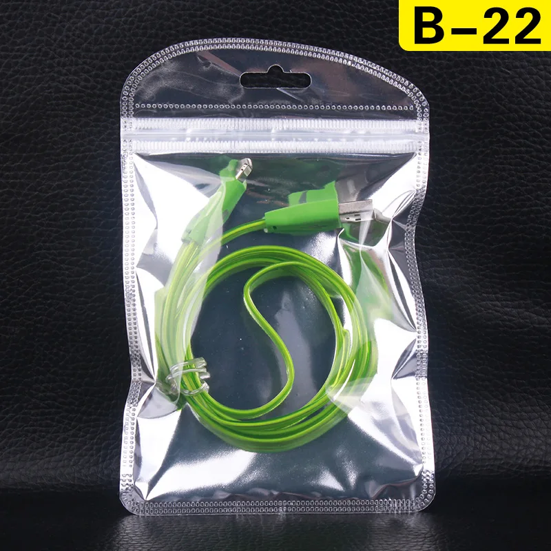 B-22 Colorful Clear plastic packaging bag cellphone case accessories retail packing PVC OPP bag for Battery/cable 1000pcs/lot