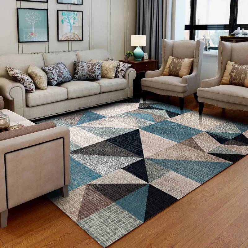 

Geometric Carpet Polyester Non-slip Bottom Rugs And Carpets for Home Living Room Rectangular CoffeeTable Bedside Bedroom Tapis