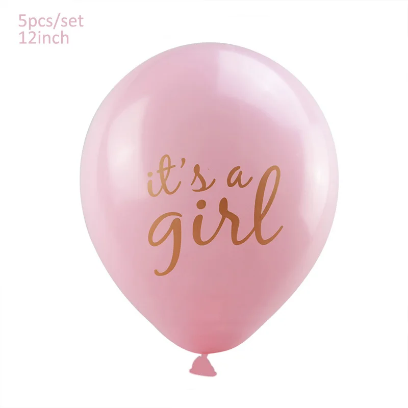 1 Набор детских воздушных шаров на день рождения, фольгированные аксессуары для воздушного шара для мальчиков и девочек, вечерние украшения - Цвет: 5pcs its a girl