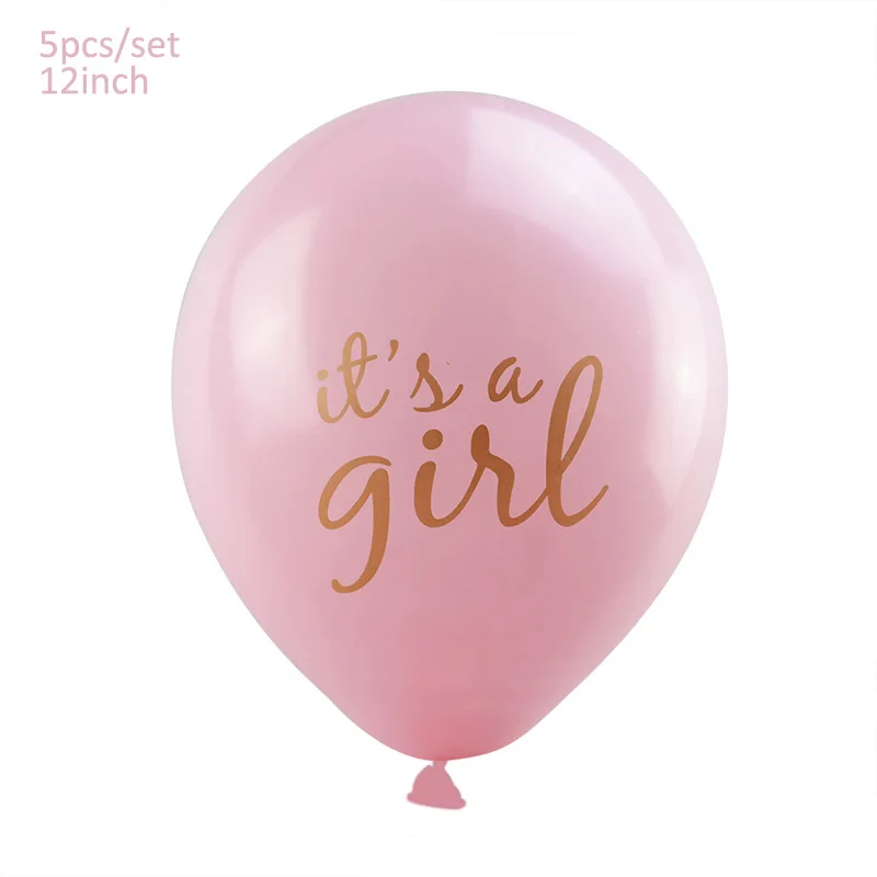 5pcs its a girl 1 Набор детских воздушных шаров на день рождения, фольгированные аксессуары для воздушного шара для мальчиков и девочек, вечерние украшения - Цвет: 5pcs its a girl