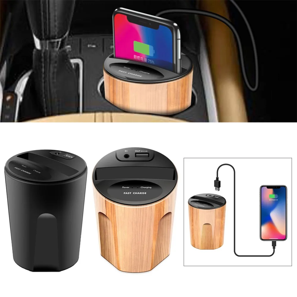 Wireless Charger Cup Phone Holder Car Accessories Fast Charging For iPhone 8/X/SamsungS9/8/7/6