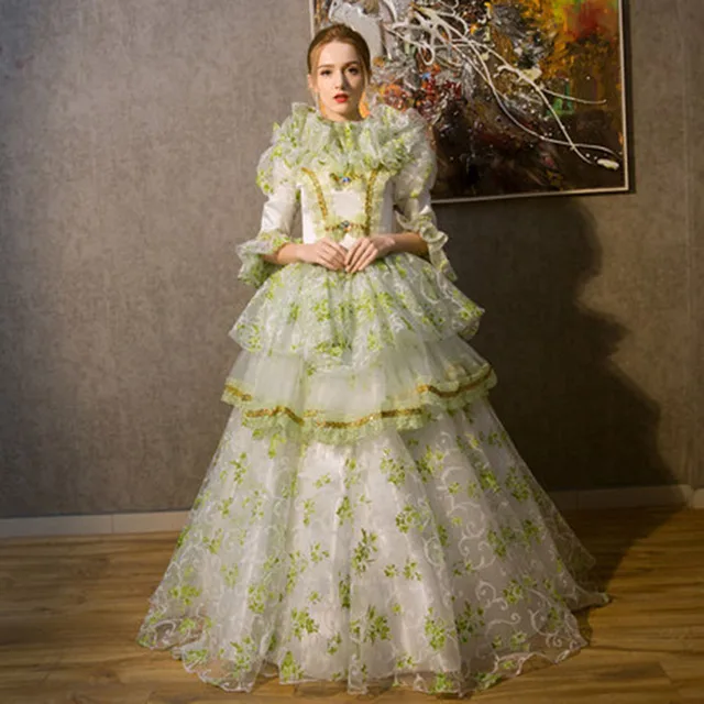 18th Century Royal Corte Europea in Stile Barocco Rococò Vestito Lungo  Verde E Viola Della Maglia Medievale Periodo Masquerade Abiti di Sfera  Costume|Dresses| - AliExpress
