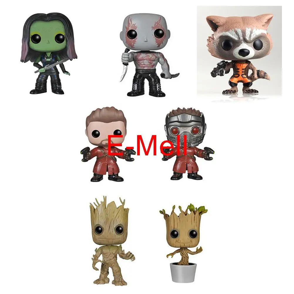 

Cosplay 10cm/3.9in Groot Rocket Raccoon Gamora Destroyer Q-version cute GK Garage Kit Action Figures Model Toys Dolls