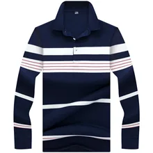 Высококачественная зимняя полосатая рубашка-поло с длинными рукавами, деловые брендовые рубашки поло, повседневные лошадиные рубашки