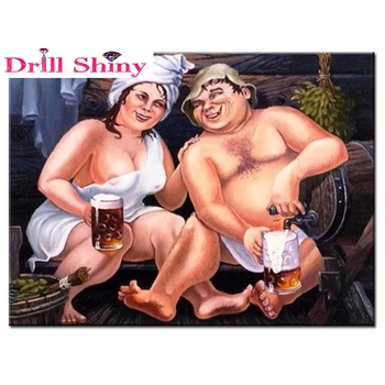 

Art DIY 5D Diamond Mosaic Nude Couple Handmade Diamond Painting Cross Stitch Set Diamond Embroidery Pattern Rhinestone