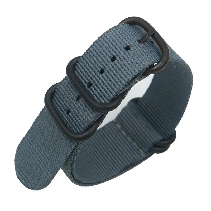 20mm 22mm 24mm Black Buckle Watch Band Strap Nylon Watchbands Replacement Wristbands Belt Accessories for Suunto
