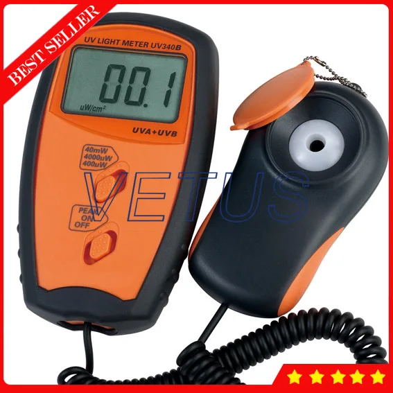 UV340B Digital UV intensity meter with 280380nm UV Lux/Light Meter UVA