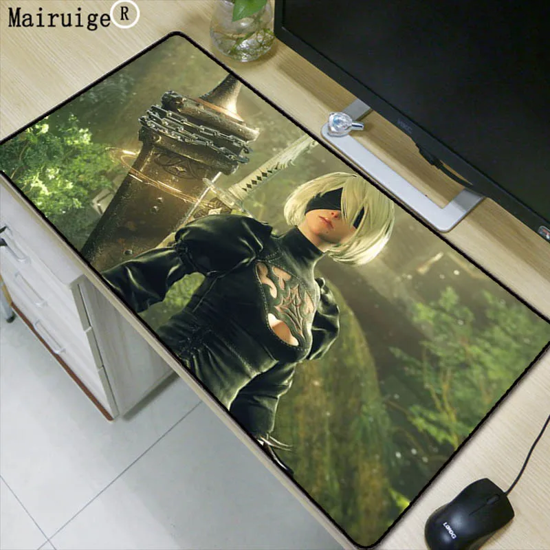 

Mairuige 90*40cm Mouse pad NieR Automata Anime Sexy Gaming XL Large Lock Edge mouse pad gamer Desktop decoration Keyboard Mat