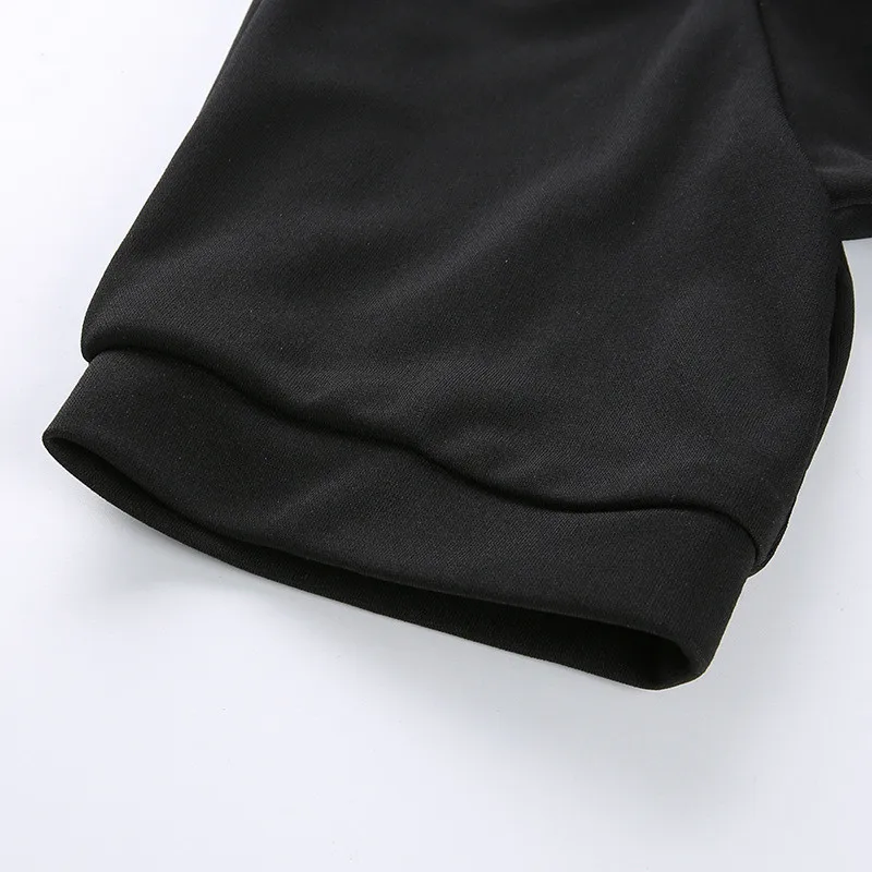 Пикантные черные сапоги бандажный купальник Для женщин короткий рукав летний Облегающий комбинезон уличная Harajuku тела женские комбинезоны