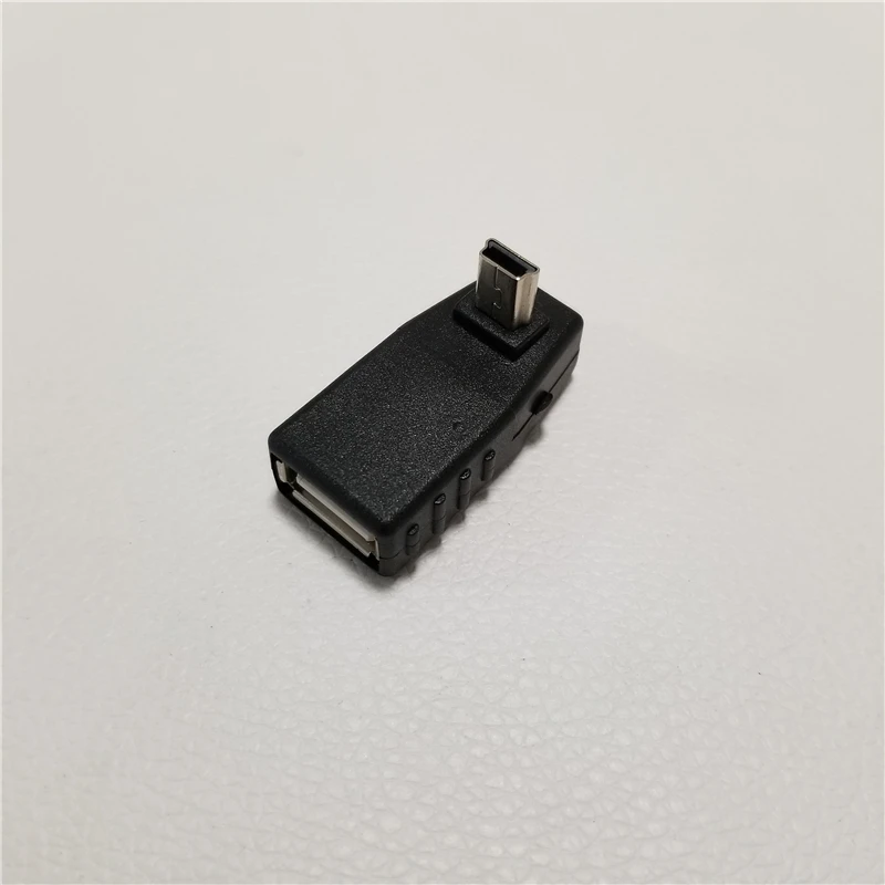 

90 Degree Down Angle USB Type A Female to Mini B Male Adapter Converter for Car Music Audio U Disk MP3