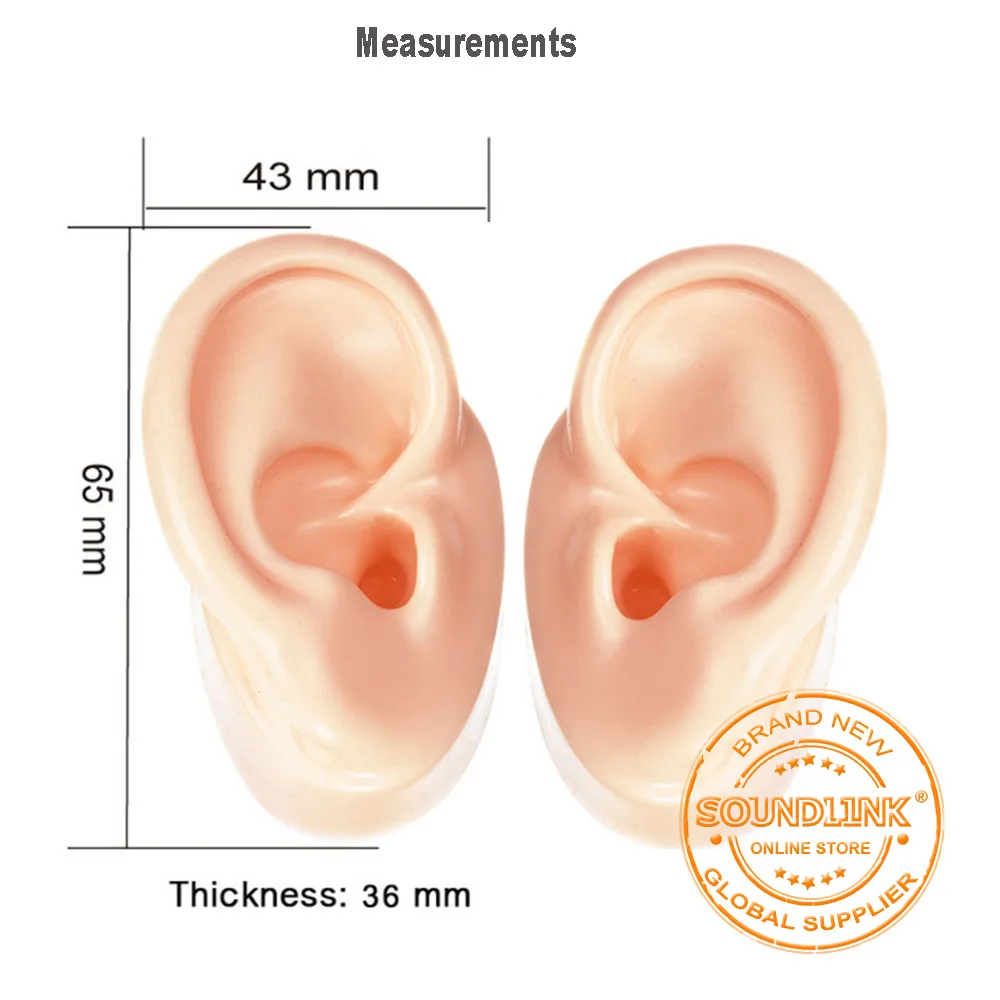1 пара красочных силиконовых ушей, демонстрационная модель ушей для слуховых аппаратов, обучающая модель ушей