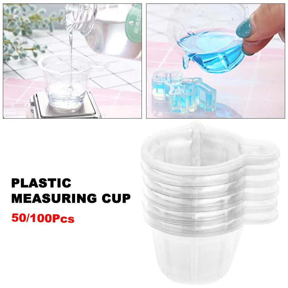 

50/100PCS 40mL Clear Plastic Measuring Cup Graduated Beaker Household Kitchen Cooking Tool Woman New 40P